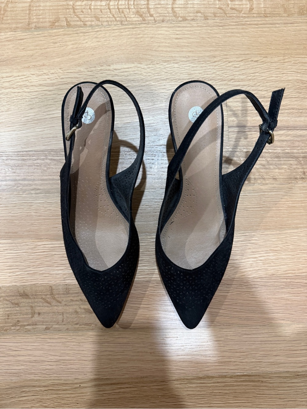 Dress Barn Black Pointed Slingback Heels